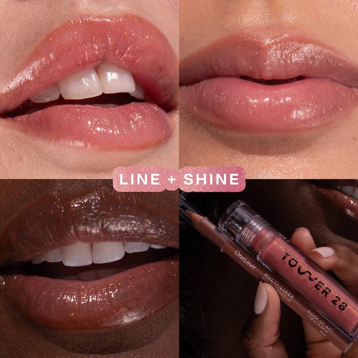Tower 28 Beauty Line + Shine Lip Liner and Lip Gloss Set - PRE ORDEN