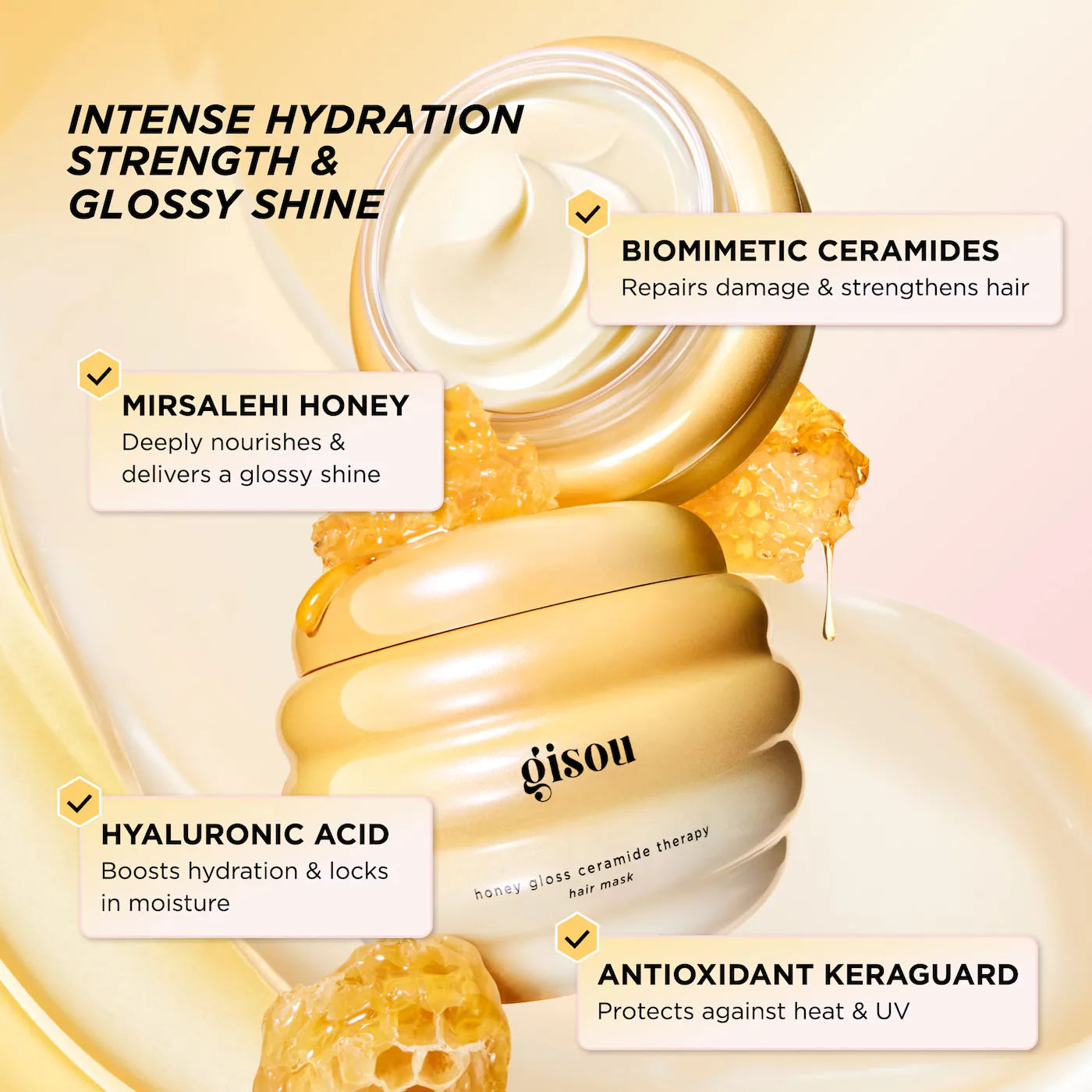 Gisou Honey Gloss Ceramide Therapy Hydrating Hair Mask - PRE ORDEN