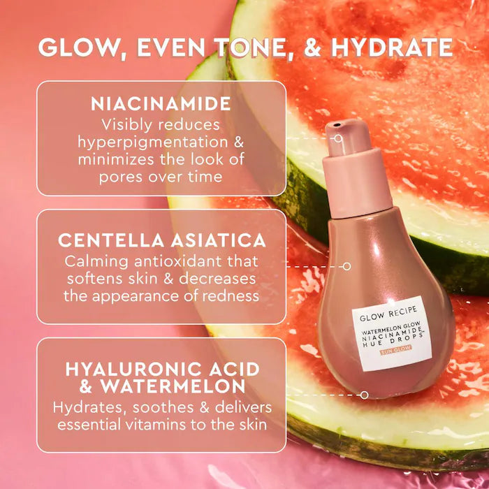 Glow Recipe Watermelon Glow Niacinamide Hue Drops Sun Glow Serum - PRE ORDEN