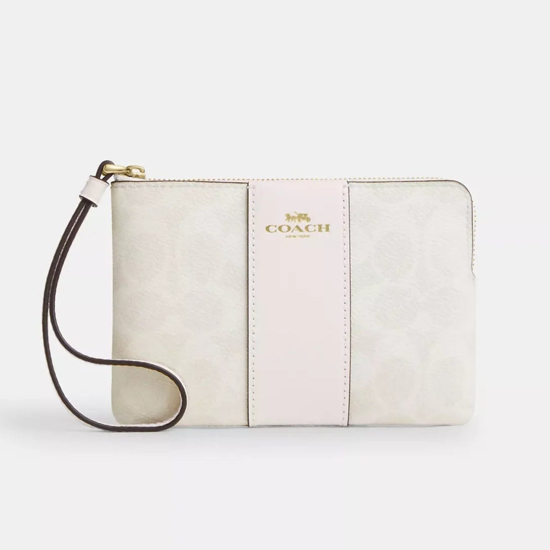 Coach wristlet muñequera blanca monograma C - PRE ORDEN
