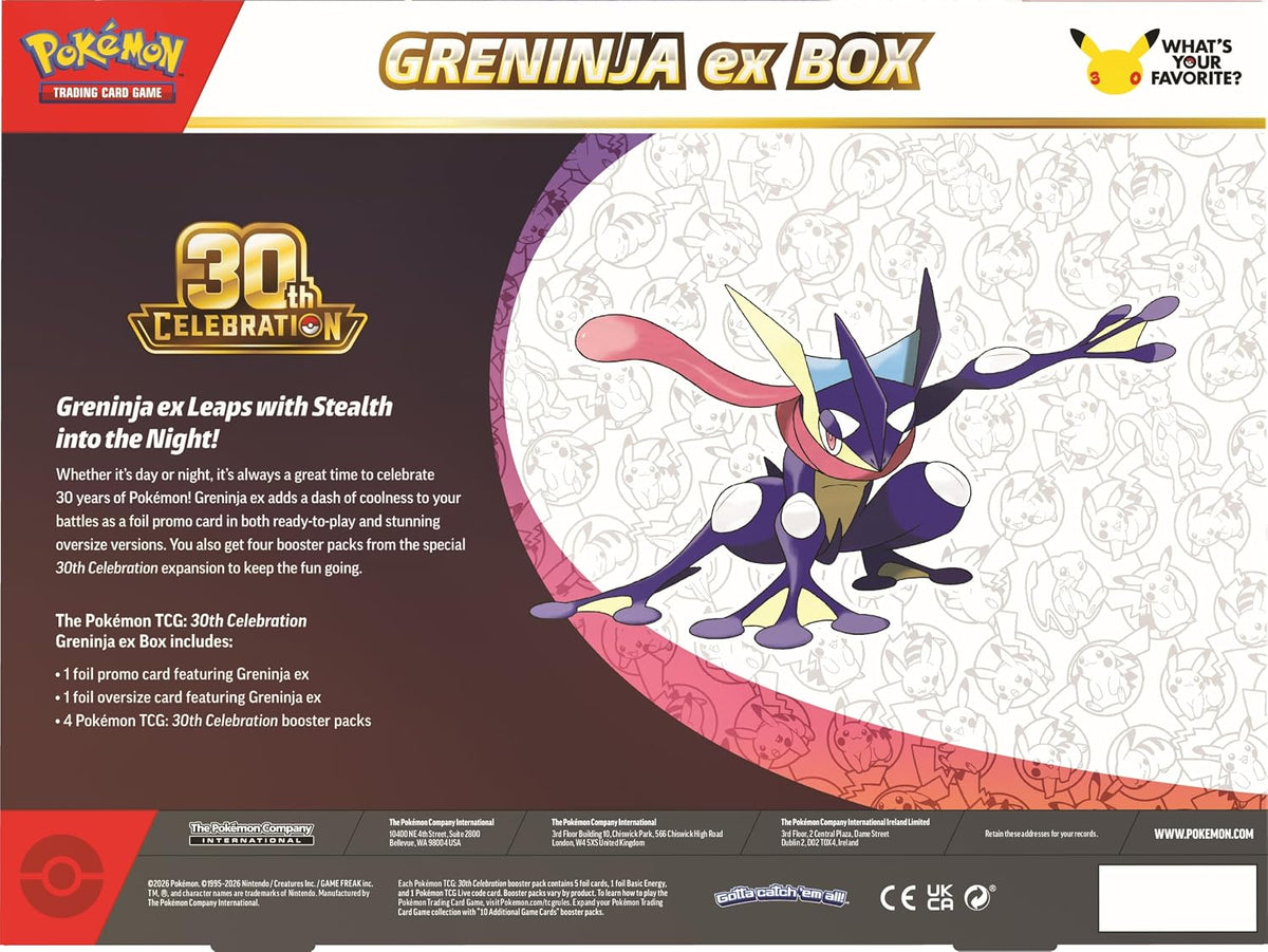 Pokemon TCG: 30th Celebration Greninja ex Box - ENTREGA INMEDIATA